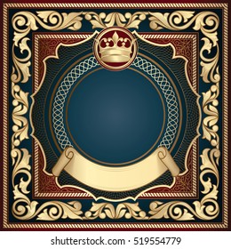 Golden ornate decorative vintage design