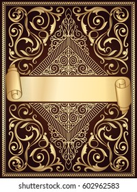 Golden ornate decorative vintage design