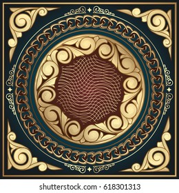 Golden ornate decorative vintage design