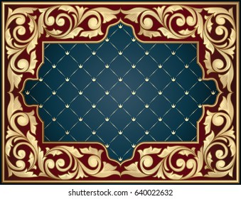 Golden ornate decorative vintage design
