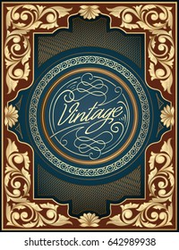 Golden ornate decorative vintage design