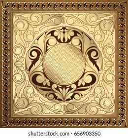 Golden ornate decorative vintage design