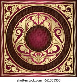 Golden ornate decorative vintage design