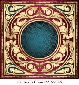 Golden ornate decorative vintage design