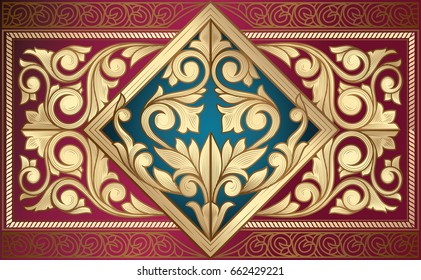 Golden ornate decorative vintage design