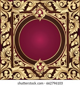 Golden ornate decorative vintage design