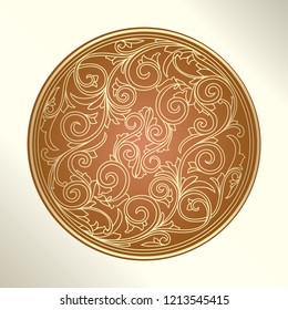 Golden ornate decorative vintage  emblem