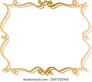 Golden Ornate Frame: Elegant Vector Design Element