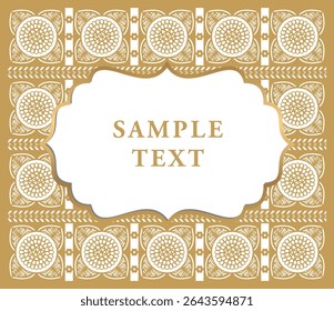Golden Ornate Frame with Sample Text for Invitations and Greetings