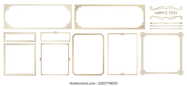 Golden ornate frames and scroll elements.