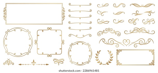 Golden ornate frames and scroll elements.