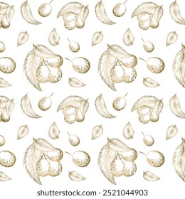 Golden Ornate Geometric Floral Pattern - Seamless Design