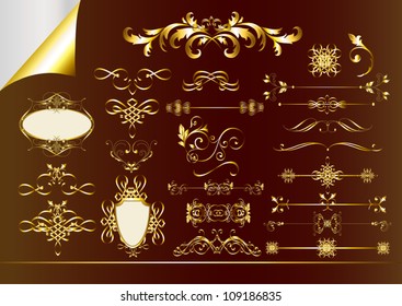 Golden ornate page decorative elements