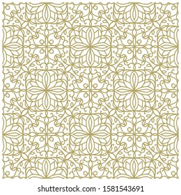 golden ornate pattern, vector background