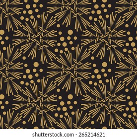 Golden ornate Vector seamless pattern. Background with many cute details. Gorgeous abstract fabric texture