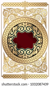 Golden ornate vintage art deco card