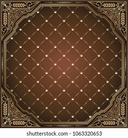 Golden ornate vintage decorative design card
