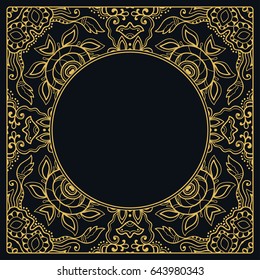 Vintage Gold Background Ornamental Frame Packaging Stock Illustration ...