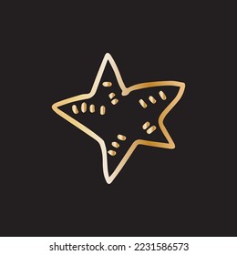 Golden outline hand drawing ocean habits vector design