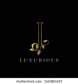 Golden Outline Letter J Luxury Logo Stock Vector (Royalty Free ...