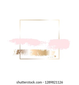 Golden Outline Square Frame Pink Gold Stock Vector (Royalty Free ...