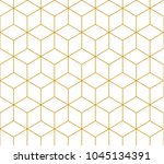 Golden outline square pattern, vector seamless pattern. Pattern included in swatch.