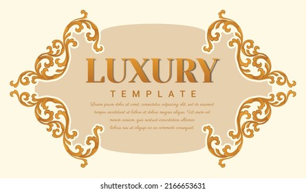 Golden outline vintage frame for invitations and greeting cards, Elegant vector