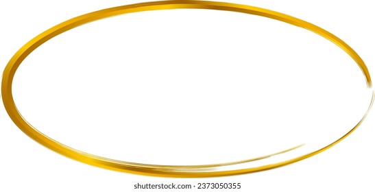 Golden oval frame or text box suitable for your anything design