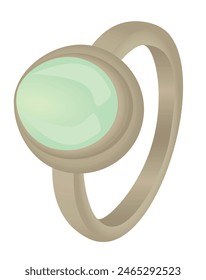 Anillo ovalado dorado. Ilustración vectorial