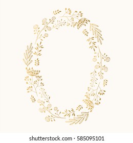 Golden oval wreath