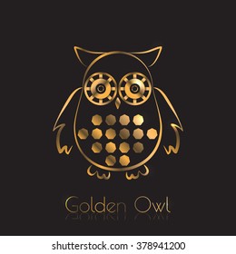 Golden owl background