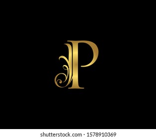 Golden P Luxury Logo Icon Classy Stock Vector (Royalty Free) 1578910369 ...