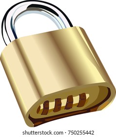 Golden Padlock Icon