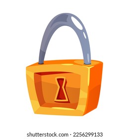 Golden Padlock with Key Hole as Game Object Vector Illustration svg