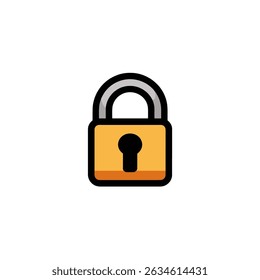 Golden padlock secures data safety simply displayed digitally