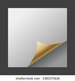 Golden Page Curl Vector, Page Curl Corner Vector, Page Fold Blank Vector