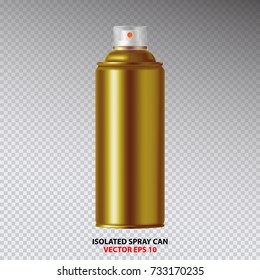 Golden Paint Aerosol Spray Metal Bottle Can, Graffiti, Deodorant, Household Chemicals, Poison.
