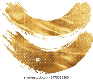 Golden paint Realistic brush. luxury gold Decorative glittering brush stroke. vector abstract for invitation, wedding or birthday card