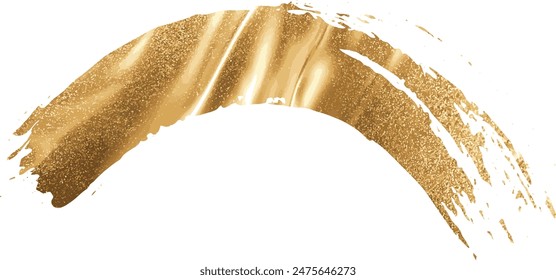 Golden paint Realistic brush. luxury gold Decorative glittering brush stroke. vector abstract for invitation, wedding or birthday card