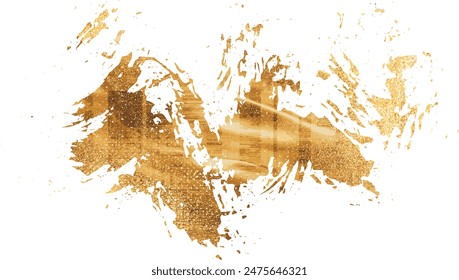 Golden paint Realistic brush. luxury gold Decorative glittering brush stroke. vector abstract for invitation, wedding or birthday card