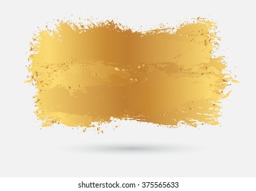 Golden paint stain.Vector golden stain.