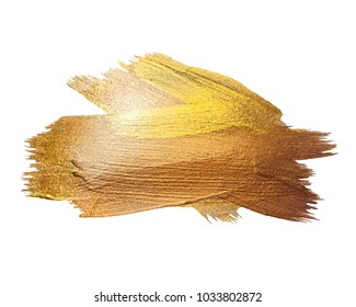 Golden paint stroke to make a background for your design, golden hot foil