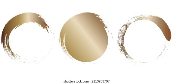 Golden paint strokes round frame