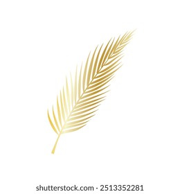 Golden palm leaf icon outline illustration