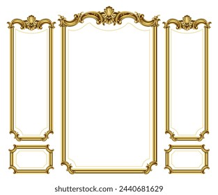 Golden panel baroque cabinet wall