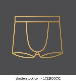 golden pants boxer shorts icon - vector illustration