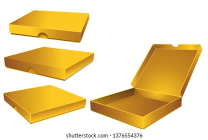 golden paper box on white background