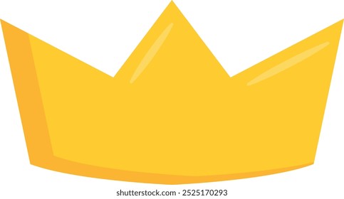 Golden paper crown cutout isolated for party decorations