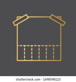 golden paper street advertisement with tear off stripes- vector illustration