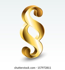 golden paragraph symbol / vector illustration